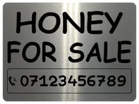 819 Personalised HONEY FOR SALE Metal Aluminium Plaque Sign Door Gate House Farm