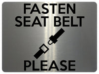 1663 FASTEN SEAT BELT PLEASE Metal Aluminium Plaque Remainder Sign Door Car Taxi