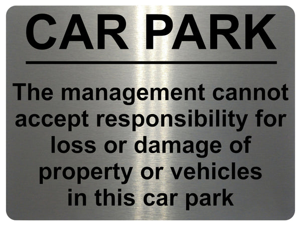 AL049 CAR PARK Safety Vehicle Digitally Printed Metal Aluminium Plaque Sign Gate