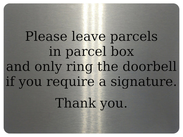 737 Please leave parcels in parcel box Ring Doorbell Metal Aluminium Plaque Sign House Office Letters