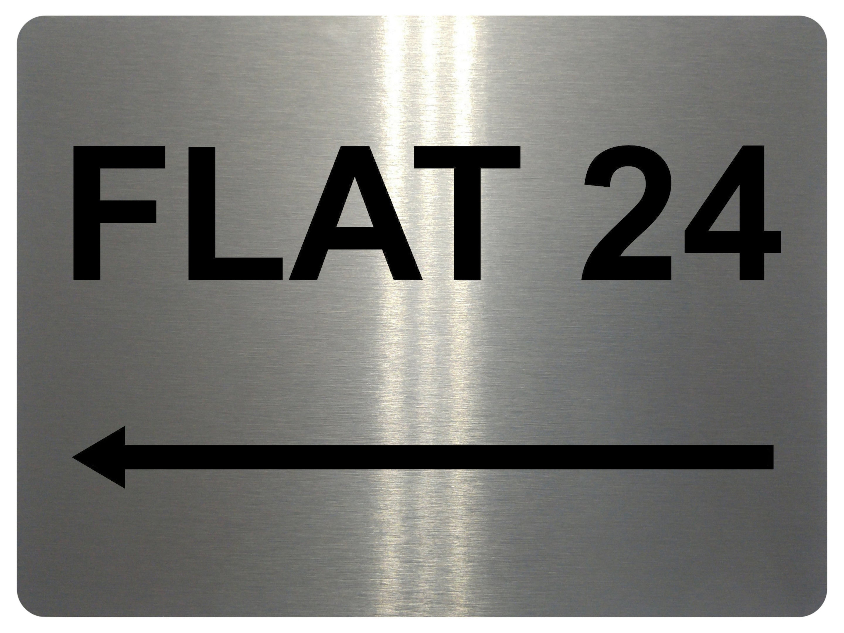 838 Custom Personalised FLAT Number Left Arrow Metal Aluminium Plaque Sign Door Gate House