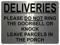 1747 DELIVERIES PLEASE DO NOT RING DOORBELL OR KNOCK Metal Aluminium Plaque Sign