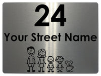 666 Personalised Address Family House Metal Aluminium Sign Plaque Door Wall Gate