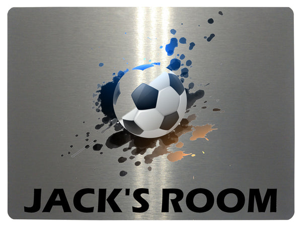 635 Custom Personalised Name Football Metal Aluminium Sign Plaque Kids Room Door