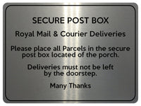 1750 SECURE POST BOX Royal Mail & Courier Door Gate Metal Aluminium Plaque Sign