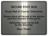 1750 SECURE POST BOX Royal Mail & Courier Door Gate Metal Aluminium Plaque Sign