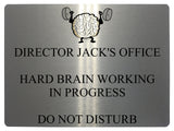 526 Personalised DIRECTOR HARD BRAIN Metal Aluminium Sign Plaque For Door Office