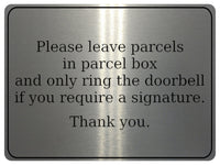 738 Please leave parcels in parcel box Ring Doorbell Metal Aluminium Plaque Sign House Office Letters