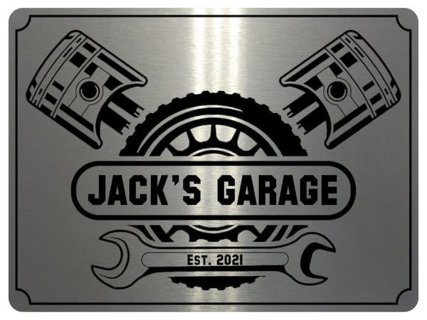 694 Custom Personalised NAME'S GARAGE Car Metal Aluminium Sign Plaque Door Wall Gate