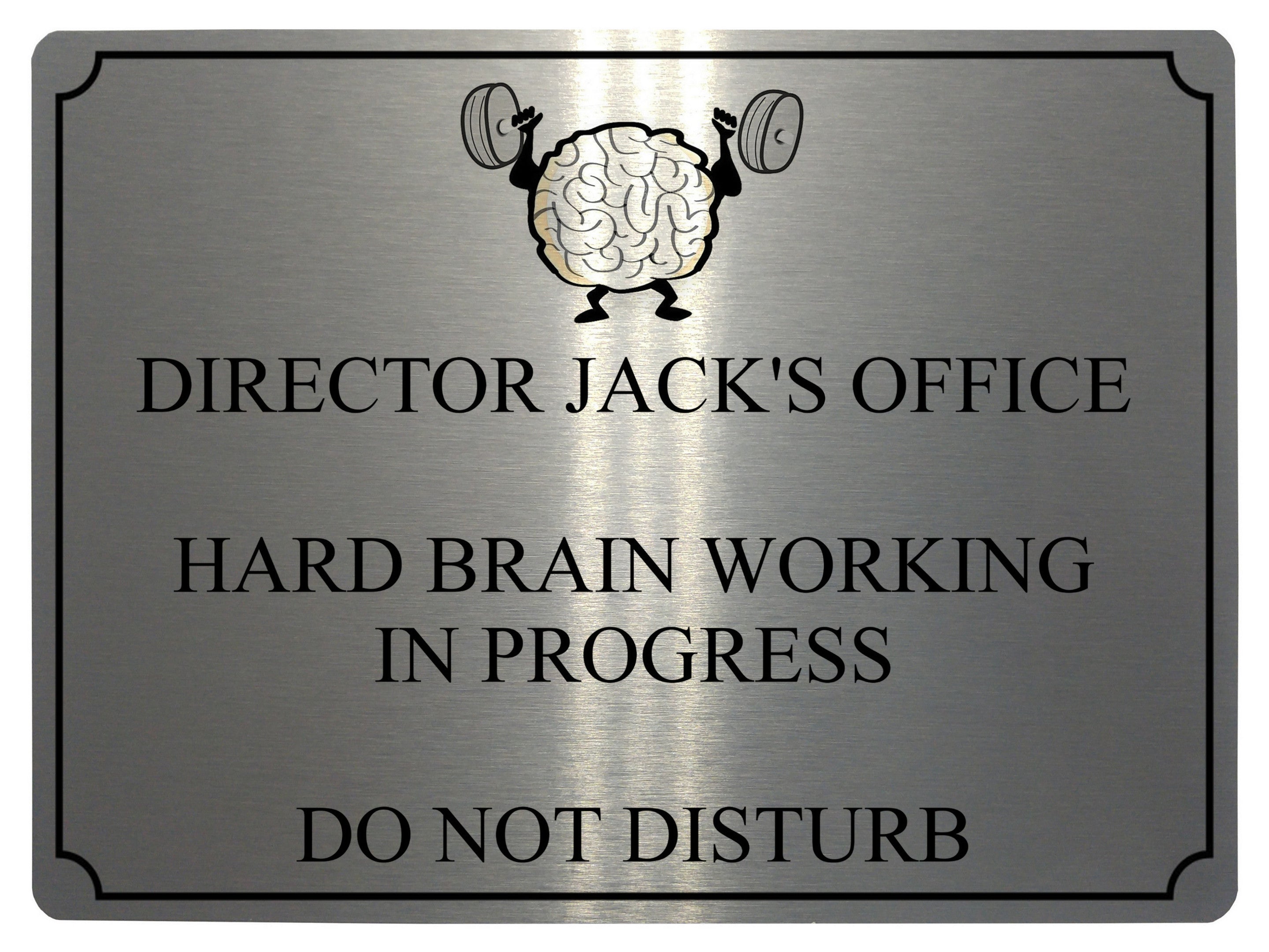 527 Personalised DIRECTOR HARD BRAIN Metal Aluminium Sign Plaque For Door Office