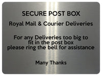 1903 SECURE POST BOX Royal Mail & Courier Deliveries Metal Aluminium Plaque Sign