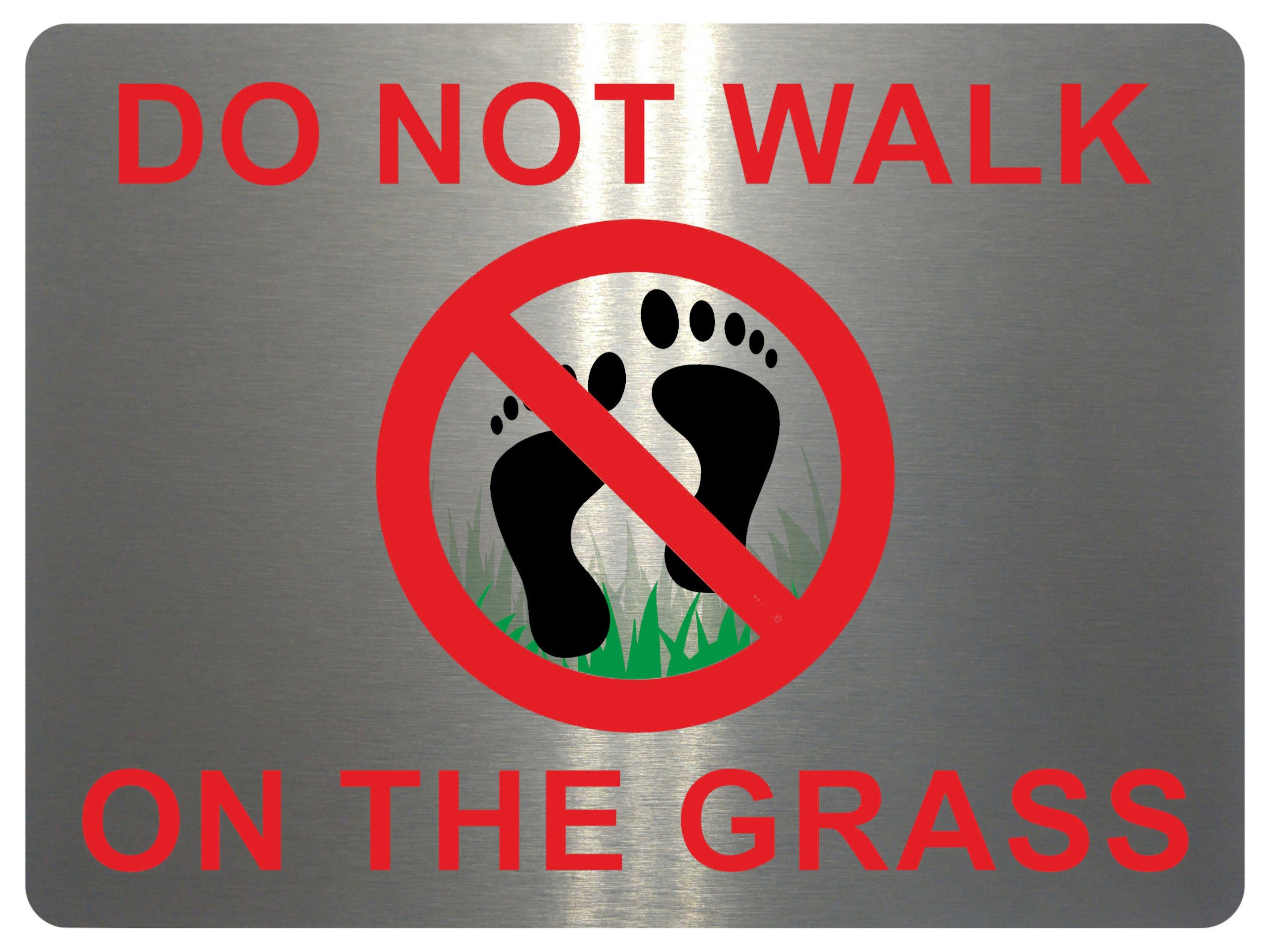 898 DO NOT WALK ON THE GRASS Metal Aluminium Plaque Sign House Garden Lawn