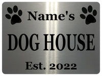 AL036 Custom Personalised DOG HOUSE Name's Digitally Printed Metal Aluminium Sign Plaque Door