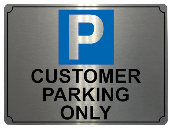 664 CUSTOMER PARKING ONLY Metal Aluminium Door Wall Gate Sign Plaque Office Shop