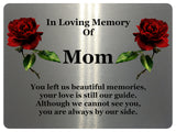 1404 In Loving Memory Of Mom Memorial Funeral Metal Aluminium Plaque Sign