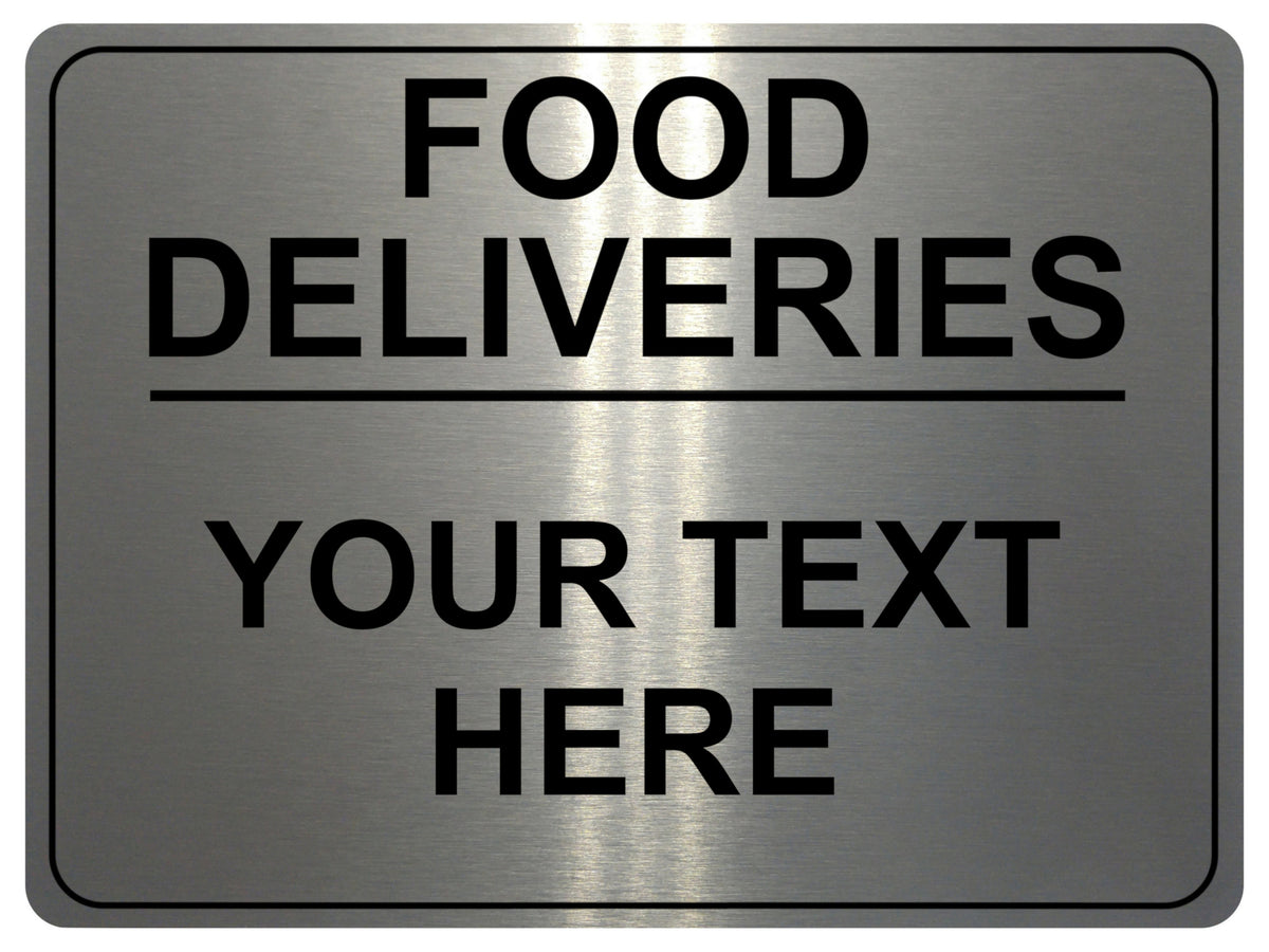 690 Custom Personalised Text FOOD DELIVERIES Metal Aluminium Sign Plaque House Office Door Gate