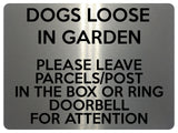 1629 DOGS LOOSE IN GARDEN PARCELS POST BOX DOORBELL Metal Aluminium Plaque Sign