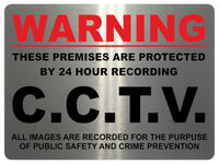 1486 WARNING CCTV Recording Safety Metal Aluminium Plaque Sige House Office Door Gate