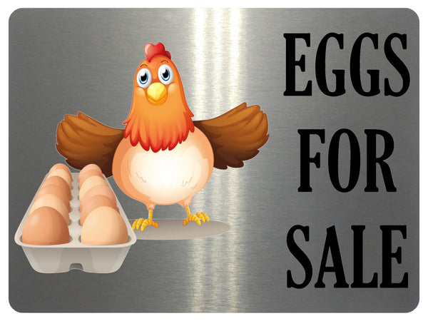 AL064 EGGS FOR SALE Digital Metal Aluminium Plaque Sign Door Gate House Farm