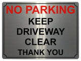 536 NO PARKING KEEP DRIVEWAY CLEAR Metal Aluminium Plaque Sign Door Gate House