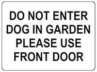 1044 DO NOT ENTER PLEASE USE FRONT DOOR Metal Aluminium Plaque Sign Door Gate