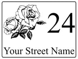 609 Custom Personalised Rose Number Address House Metal Aluminium Sign Plaque For Front Door Wall Gate