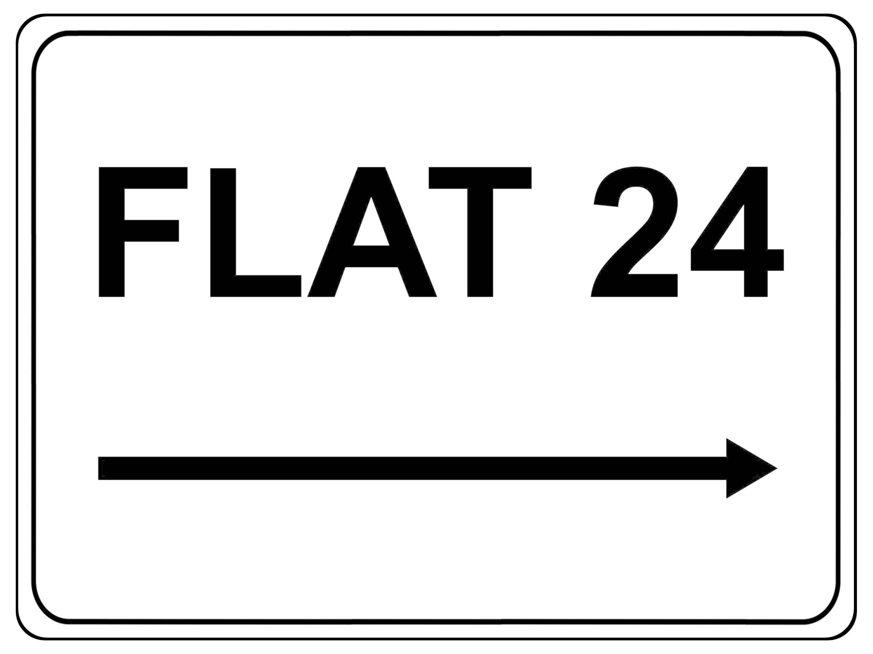843 Custom Personalised FLAT Number Right Arrow Metal Aluminium Plaque Sign Door Gate House