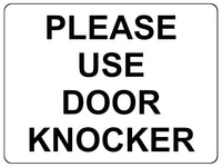 1154 PLEASE USE DOOR KNOCKER Metal Aluminium Plaque Sign House Office Shop