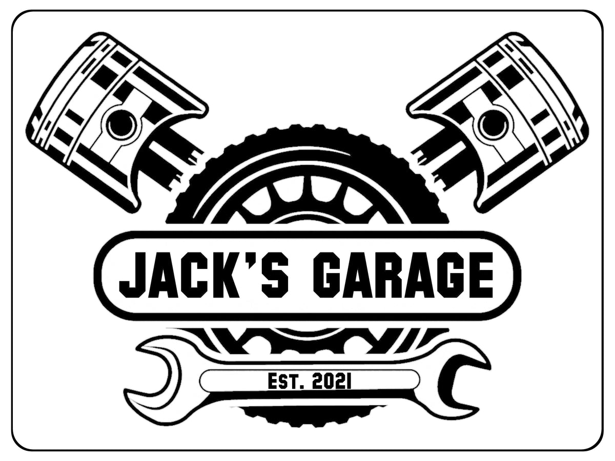 693 Custom Personalised NAME'S GARAGE Car Metal Aluminium Sign Plaque Door Wall Gate