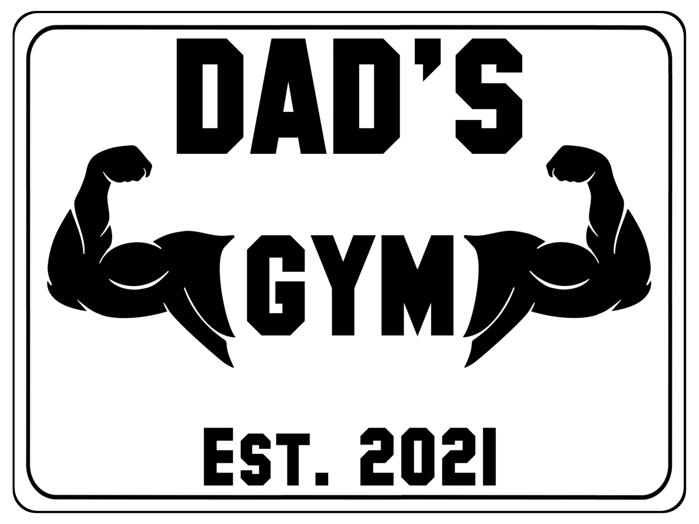 685 Custom Personalised DAD'S Gym Metal Aluminium Sign Plaque Fitness Door Wall