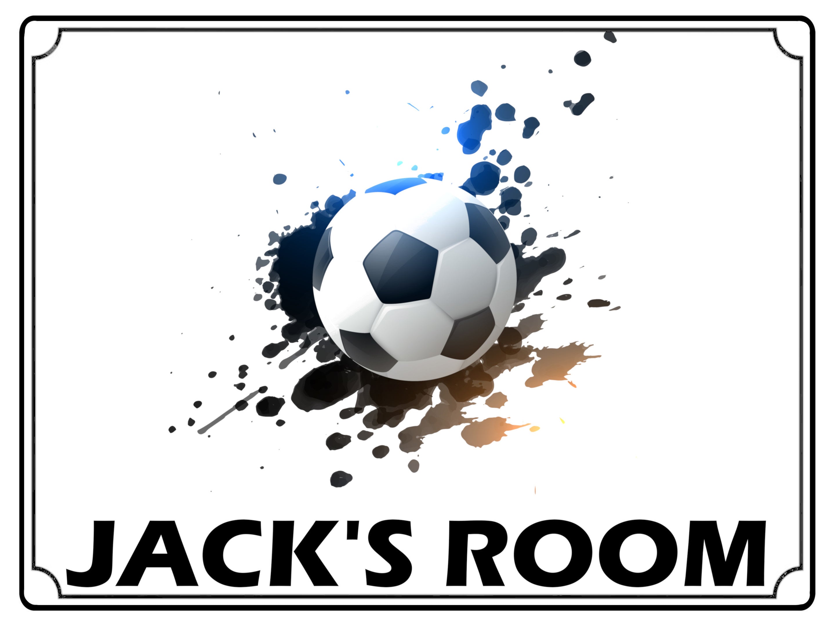 636 Custom Personalised Name Football Metal Aluminium Sign Plaque Kids Room Door