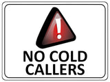 1070 NO COLD CALLERS Metal Aluminium Plaque Sign Door Gate Wall House Office Pub