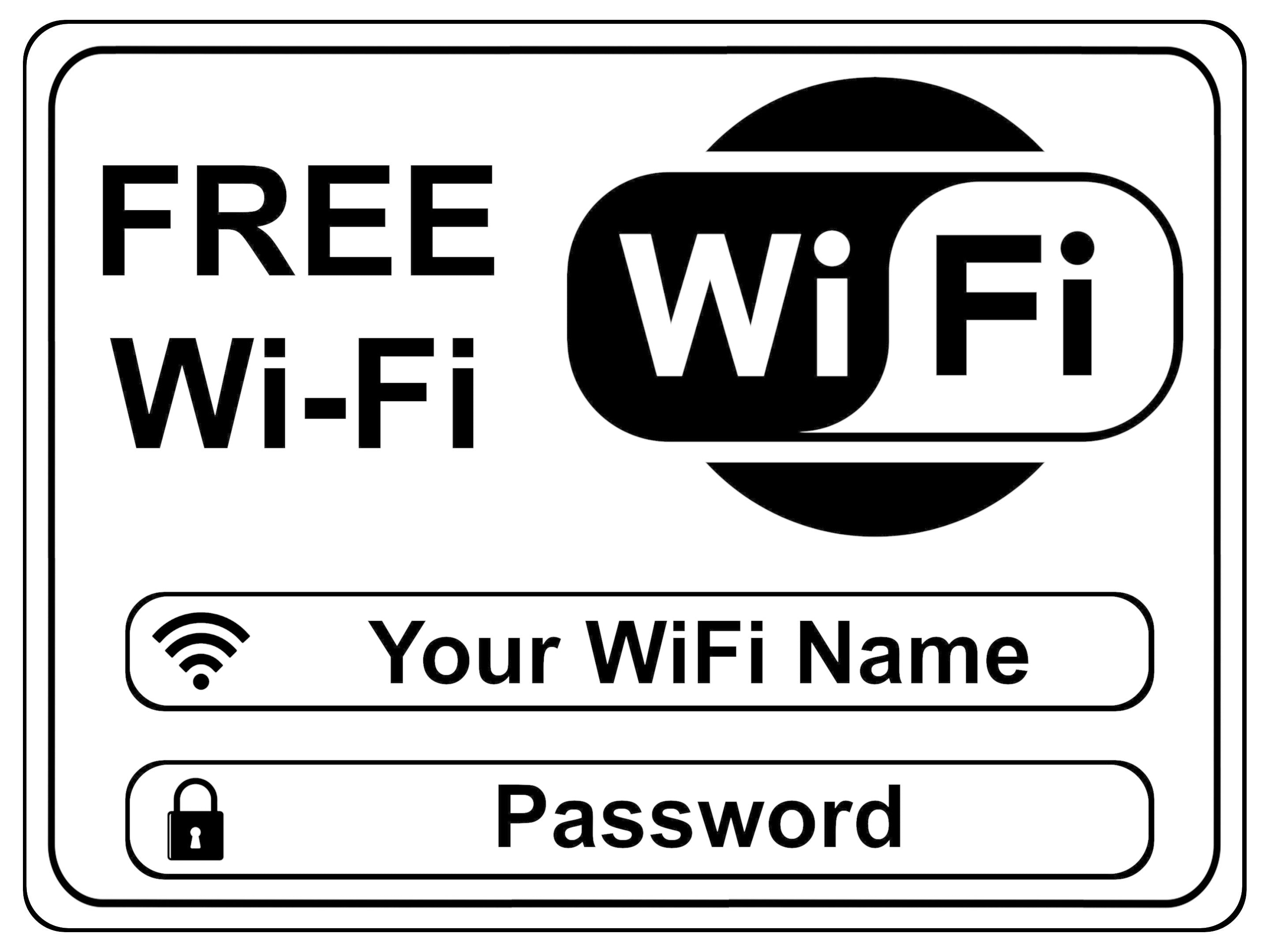 1109 WIFI Custom Personalised Cafe Pub Bar Hotel Business Metal Plaque Wall Sign