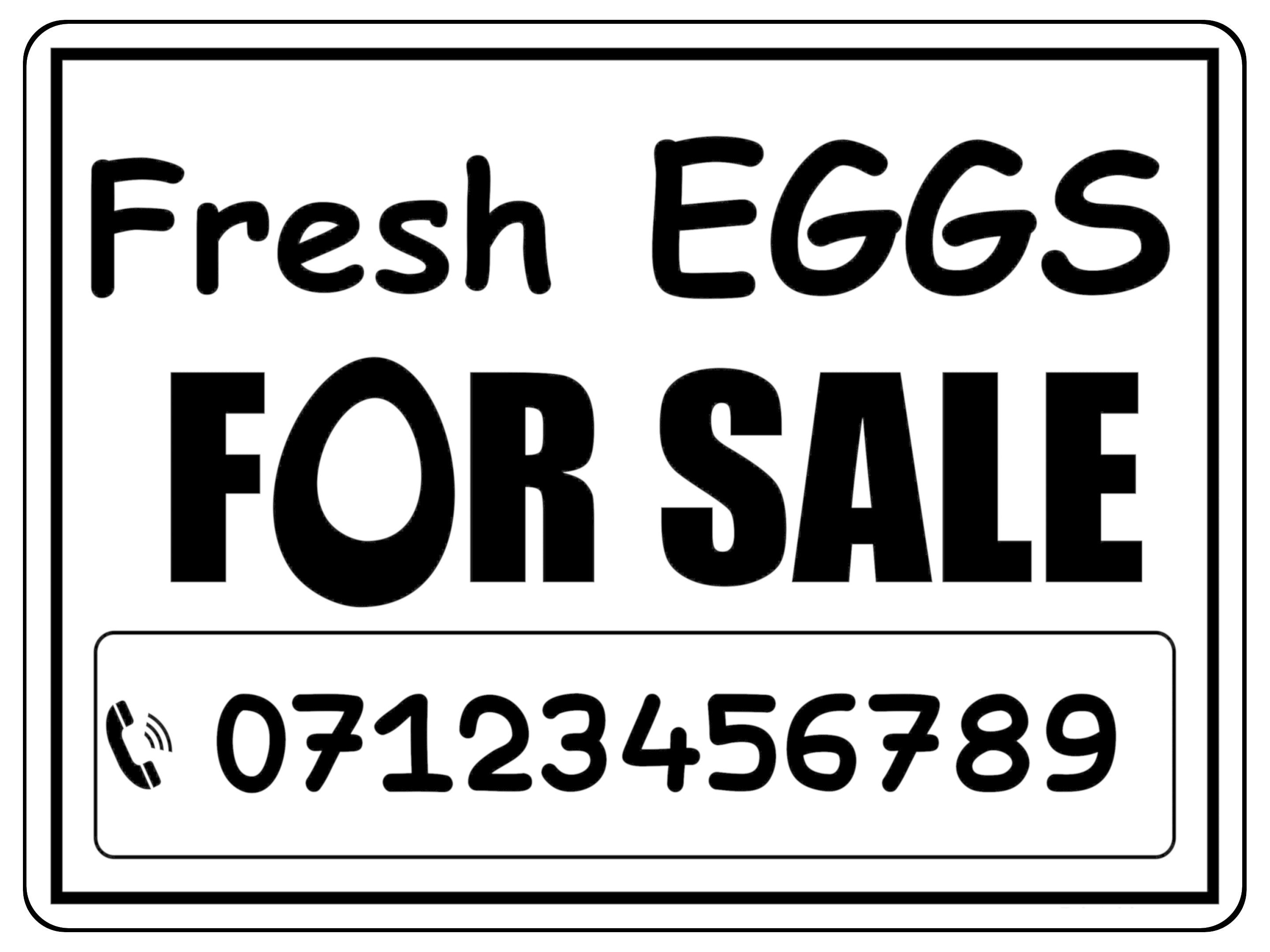 810 Custom Personalised Fresh EGGS FOR SALE Metal Aluminium Plaque Sign Door Gate House Farm