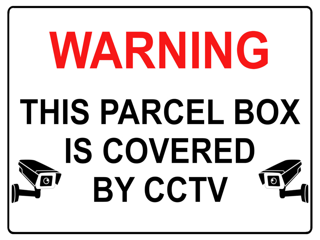 629 WARNING PARCEL BOX IS COVERED BY CCTV Metal Aluminium Plaque Sign Door House Office
