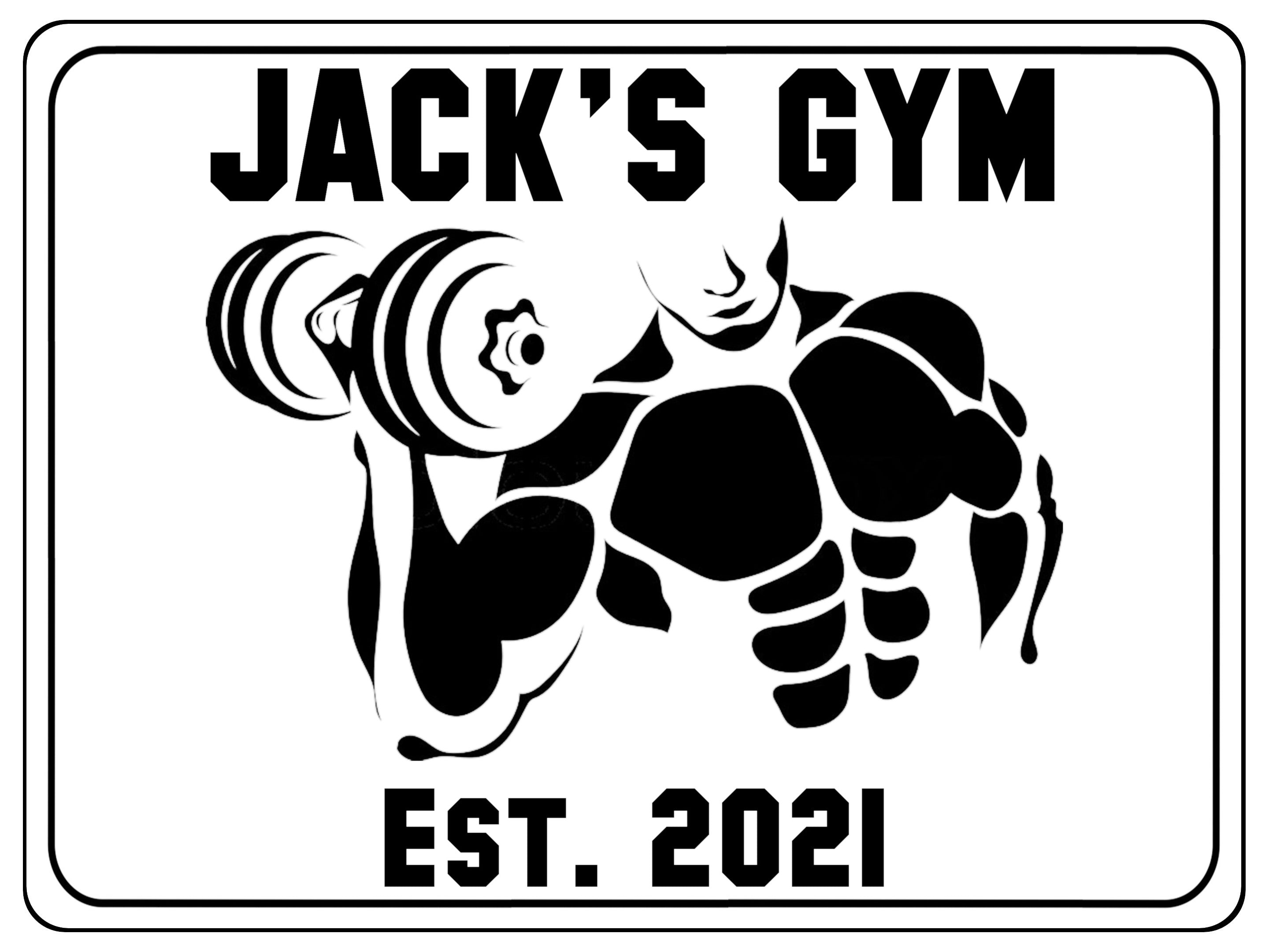 1219 Custom Personalised GYM Metal Aluminium Sign Plaque Door Gate Wall Fitness