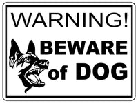 830 WARNING BEWARE of the DOG Safety Metal Aluminium Plaque Sign House Gate Door Garden