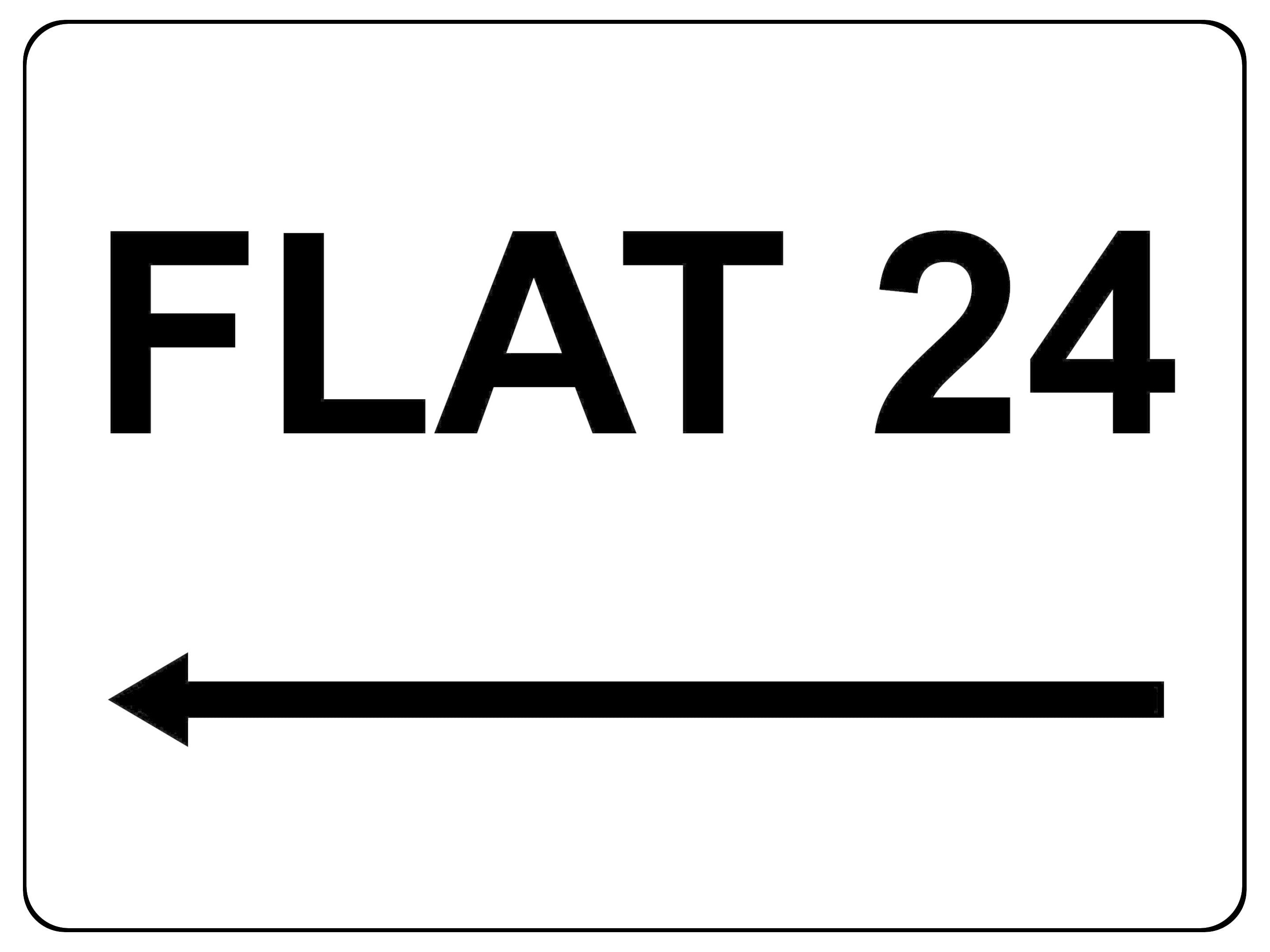 838 Custom Personalised FLAT Number Left Arrow Metal Aluminium Plaque Sign Door Gate House