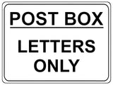 853 POST BOX LETTERS ONLY Metal Aluminium Plaque Sign Door House Office Parcels