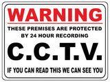 1116 WARNING CCTV Safety Metal Aluminium Plaque Sign Door Gate Wall House Office