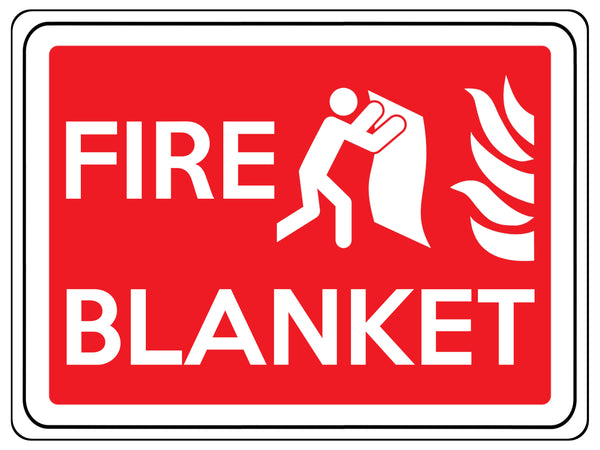 1592 FIRE BLANKET Safety Metal Aluminium Plaque Sign House Office