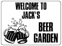 867 Custom Personalised WELCOME TO BEER GARDEN Metal Aluminium Plaque Sign Door Gate House Bar Pub