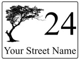 611 Custom Personalised Tree Number Address House Metal Aluminium Sign Plaque For Front Door Wall Gate