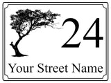 612 Custom Personalised Tree Number Address House Metal Aluminium Sign Plaque For Front Door Wall Gate