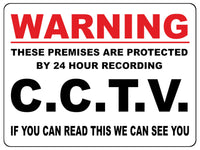 1115 WARNING CCTV Safety Metal Aluminium Plaque Sign Door Gate Wall House Office