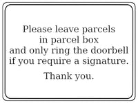 738 Please leave parcels in parcel box Ring Doorbell Metal Aluminium Plaque Sign House Office Letters