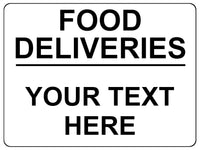 689 Custom Personalised Text FOOD DELIVERIES Metal Aluminium Sign Plaque House Office Door Gate