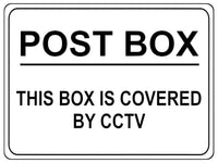 1135 POST BOX THIS BOX IS COVERED BY CCTV Metal Aluminium Sign Plaque House Door