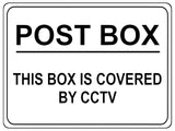 1135 POST BOX THIS BOX IS COVERED BY CCTV Metal Aluminium Sign Plaque House Door