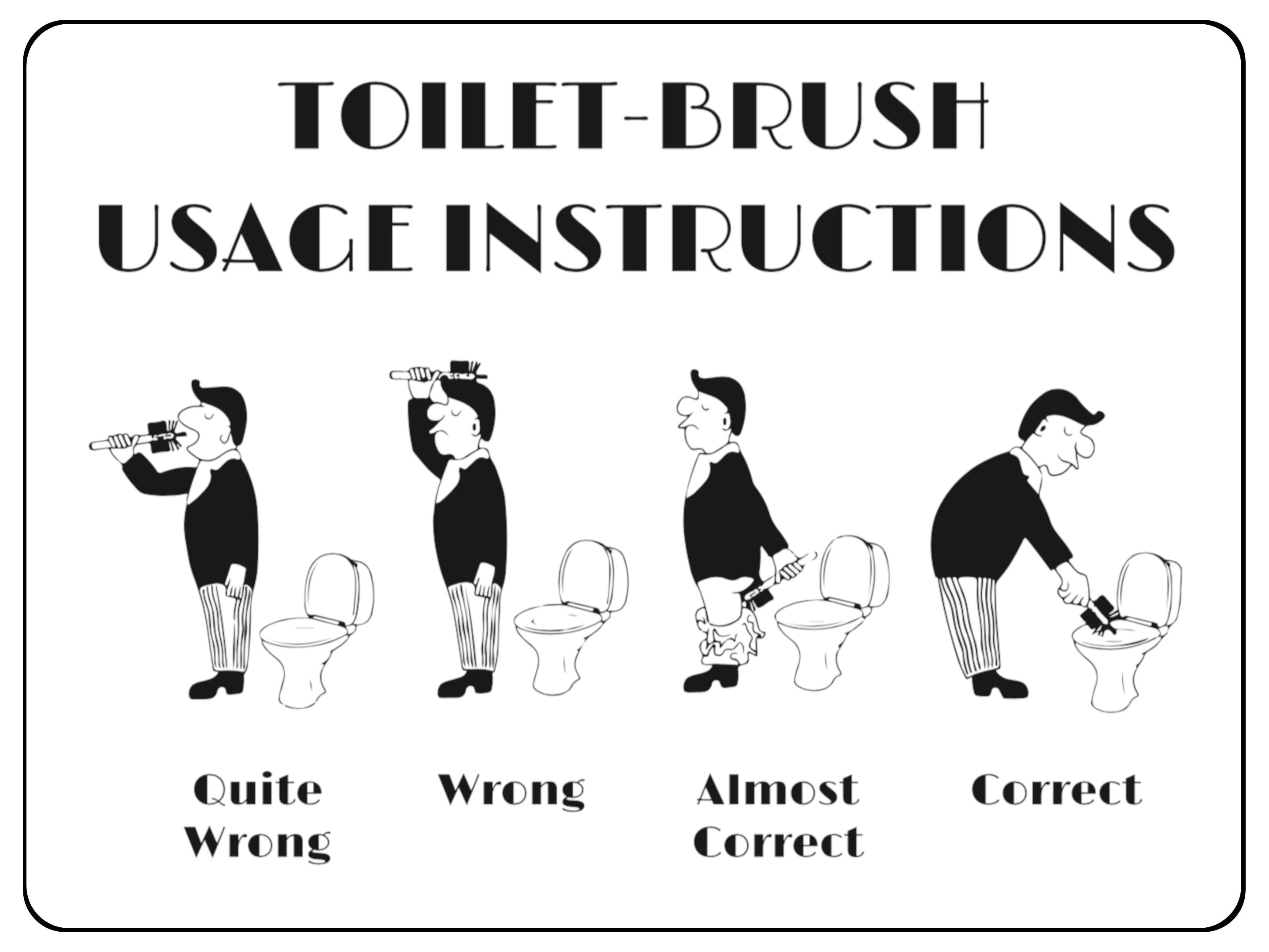 821 TOILET BRUSH USAGE INSTRUCTION Funny Metal Aluminium Plaque Sign House Office Pub